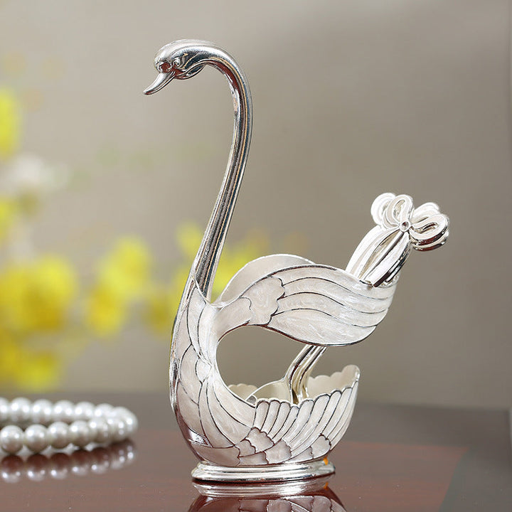 Home Decoration Swan Dessert Spoon/Fork Tableware Set Viskana