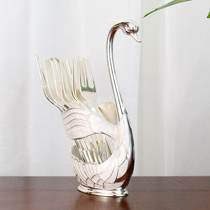 Home Decoration Swan Dessert Spoon/Fork Tableware Set Viskana