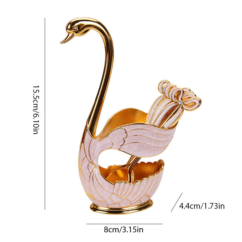 Home Decoration Swan Dessert Spoon/Fork Tableware Set Viskana