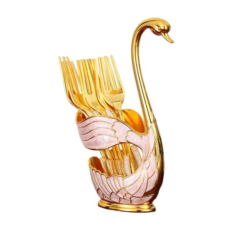 Home Decoration Swan Dessert Spoon/Fork Tableware Set Viskana