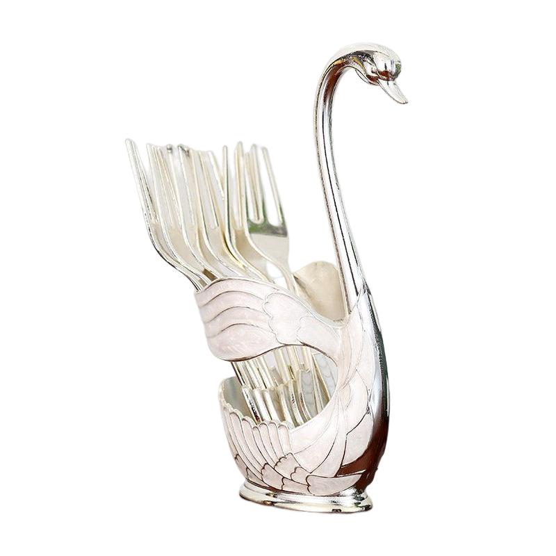 Home Decoration Swan Dessert Spoon/Fork Tableware Set Viskana