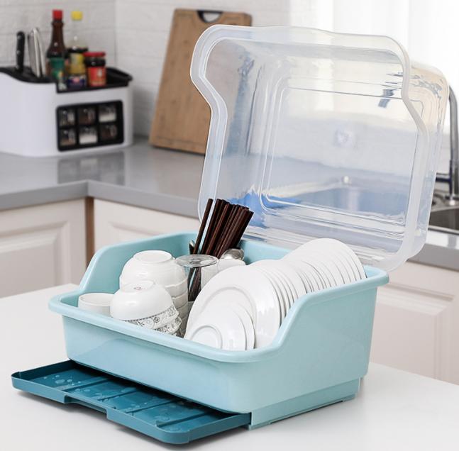 Dish Rack Covered With Drainage Tray Viskana