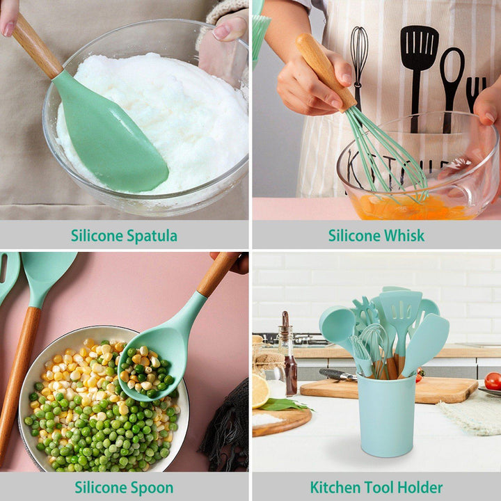 11-Piece Silicone Kitchen Utensils Set – Heat Resistant