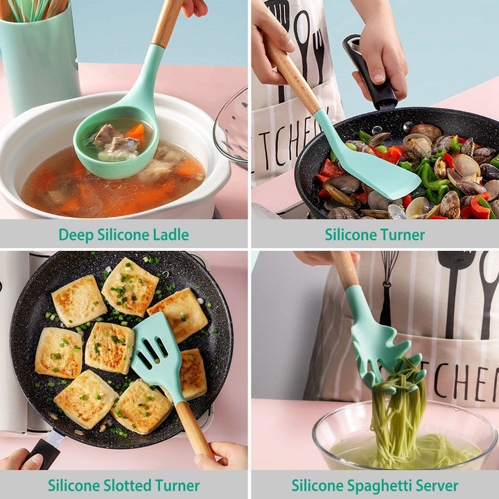 11-Piece Silicone Kitchen Utensils Set – Heat Resistant