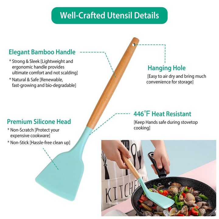 11-Piece Silicone Kitchen Utensils Set – Heat Resistant