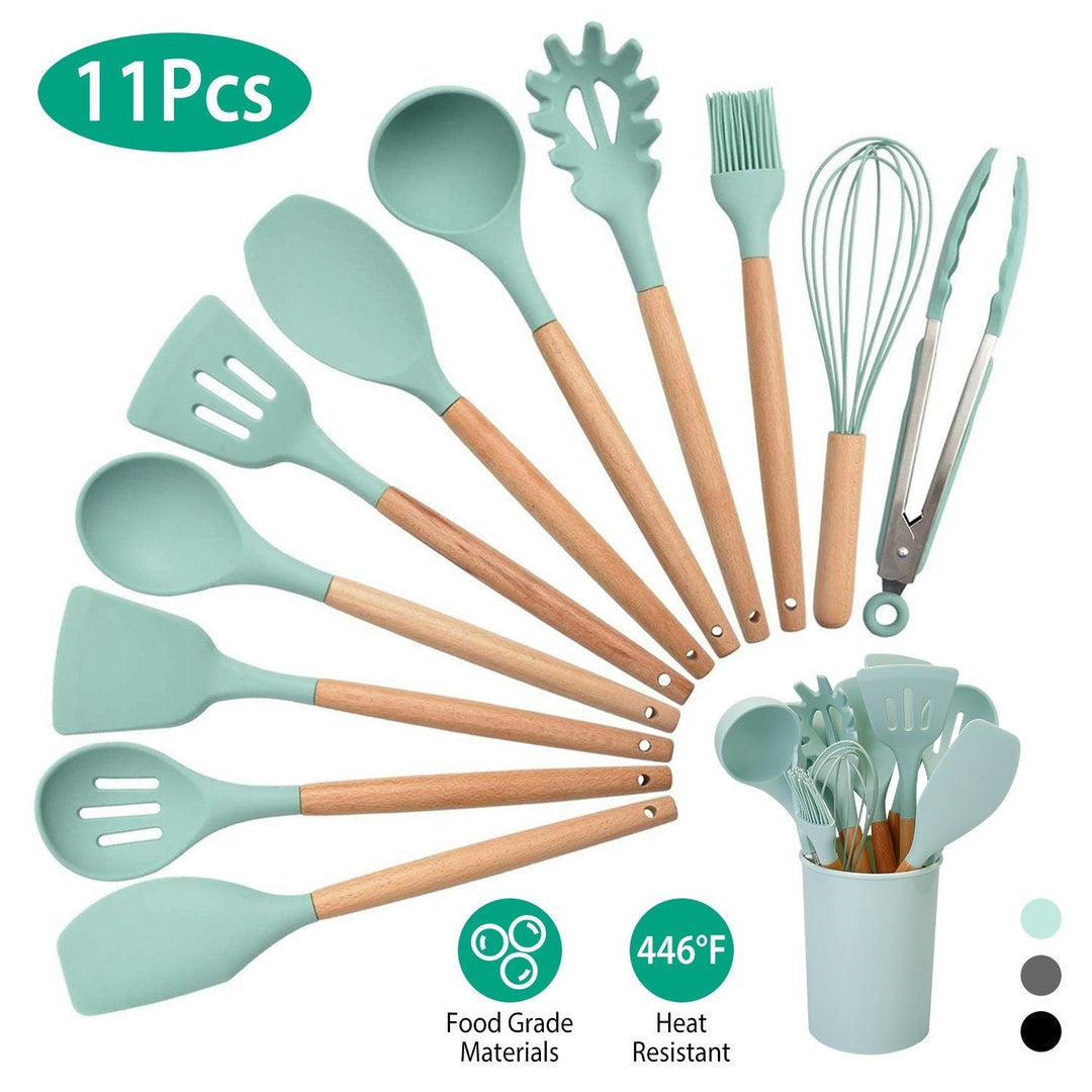 11-Piece Silicone Kitchen Utensils Set – Heat Resistant