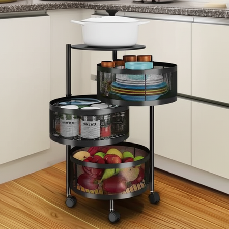 Viskana 360° Rotating Multi-Layer Kitchen Round Storage Rack