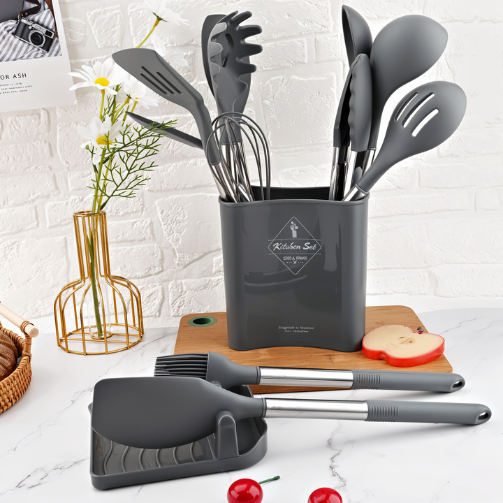 Viskana 12-Piece Silicone Kitchen Utensil Set – Culinara Pro