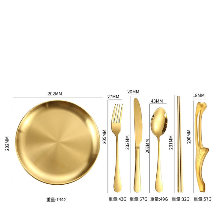 12pcs Portable Stainless Steel Cutlery Set Tableware For Camping Viskana
