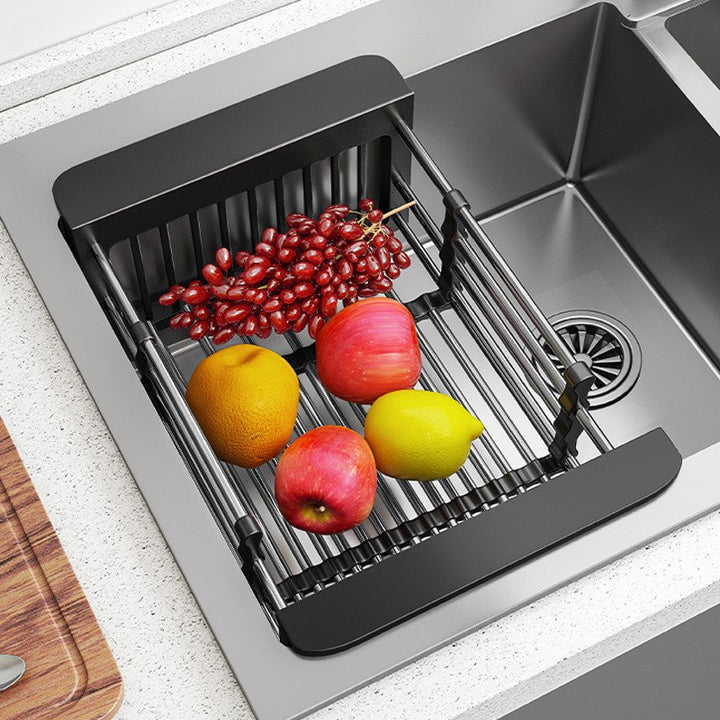 Viskana Retractable Drainage Rack+Wash&Store/Plate Organizer/Adjustable Size