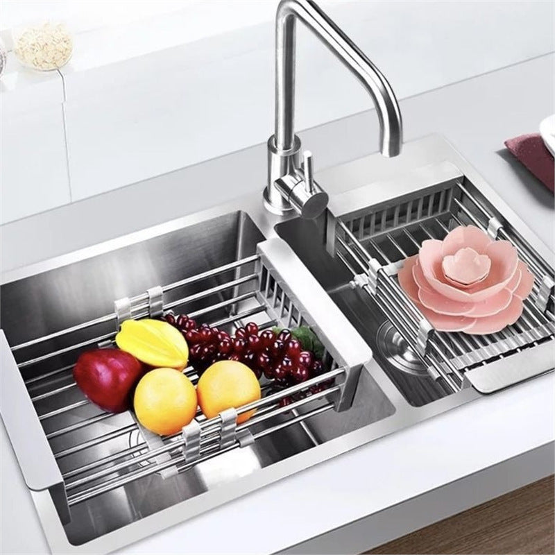 Viskana Retractable Drainage Rack+Wash&Store/Plate Organizer/Adjustable Size
