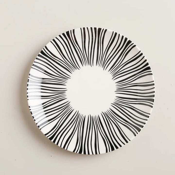 Viskana Geometric Pattern Ceramic Dinner Plate Set