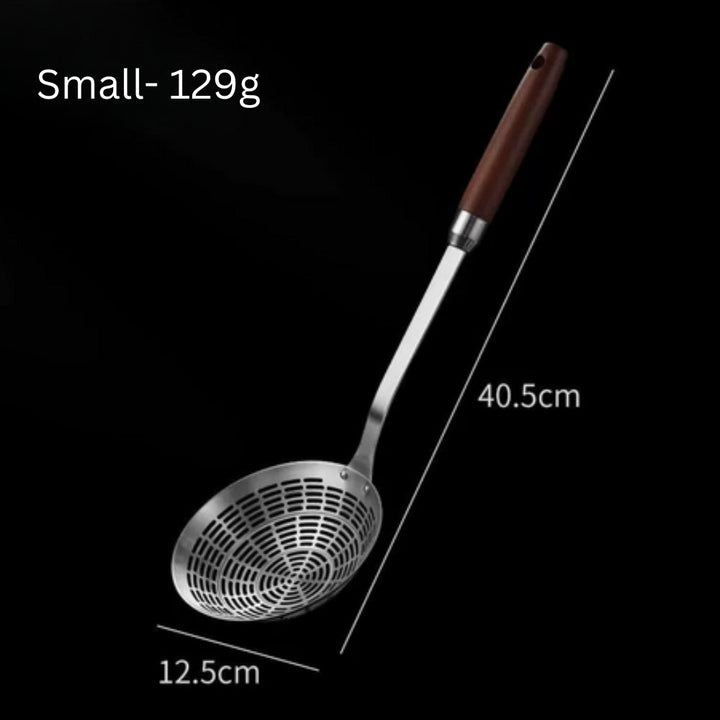 Viskana Stainless Steel Wooden Strainer Ladle