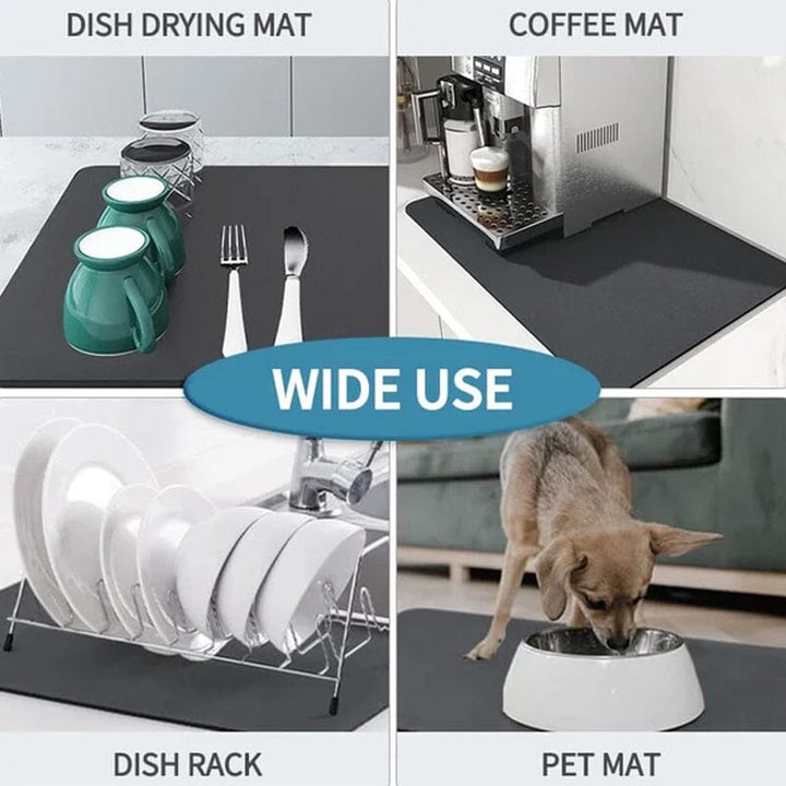 Kitchen Super Absorbent Draining Mat, Quick Dry Dish Coffee Mat Viskana