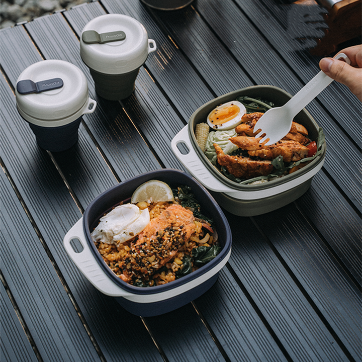 Viskana Portable Silicone All-In-One Camping Tableware Set
