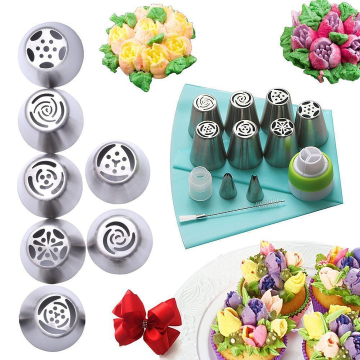 Viskana Stainless steel spout set (13 pieces) for cupcakes and cake decoration action