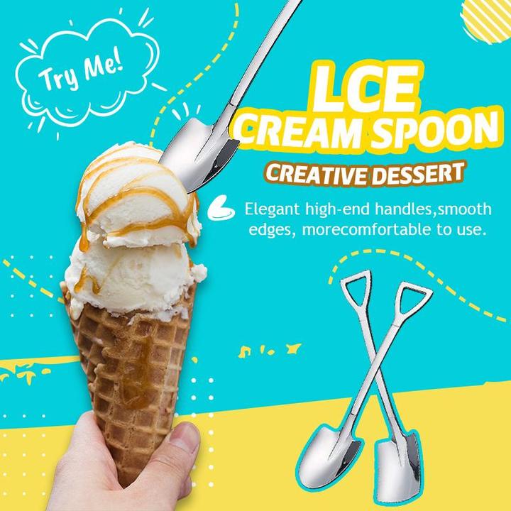 Creative Dessert Ice Cream 304 Stainless Steel Spade Spoon Viskana