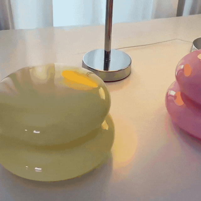 Viskana Elegant Macaron Glass Table Lamp with USB - 3 Light Colors