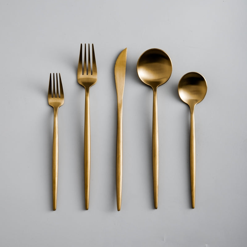 Viskana Minimalist Luxury Cutlery Set – 20 pieces, Titanium & Stainless Steel