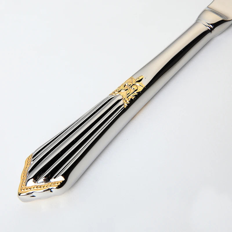 Viskana 4-Piece Luxury Gold Inlay Cutlery Set