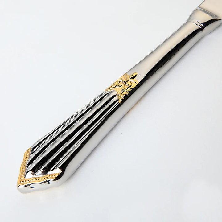 Viskana 4-Piece Luxury Gold Inlay Cutlery Set