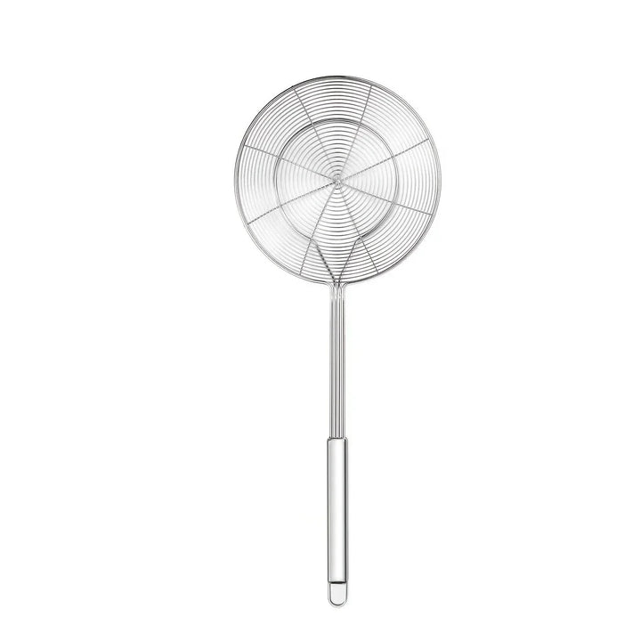 1pc Stainless Steel Double Round Spoon for Frying Draining Straining Viskana