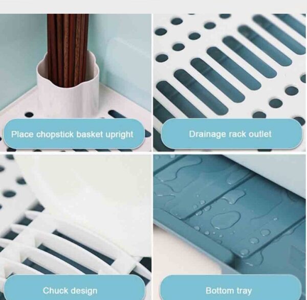 Dish Rack Covered With Drainage Tray Viskana