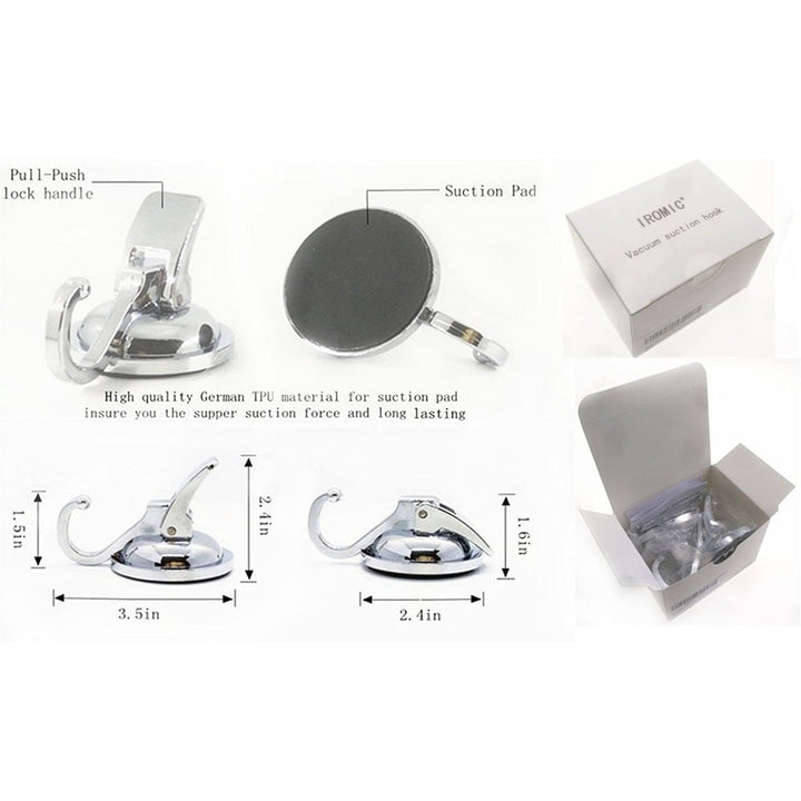 Viskana 2-Pack: Heavy-Duty Vacuum Suction Cup Hooks