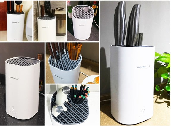 Viskana Automatic Intelligent Disinfection Drying Knife Holder with UV Disinfection, High-Temperature Drying, Large Capacity, Washable Module & Energy Saving