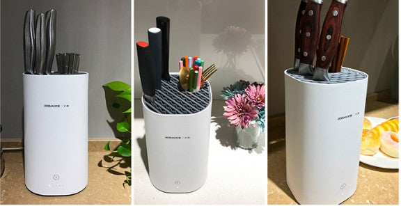 Viskana Automatic Intelligent Disinfection Drying Knife Holder with UV Disinfection, High-Temperature Drying, Large Capacity, Washable Module & Energy Saving
