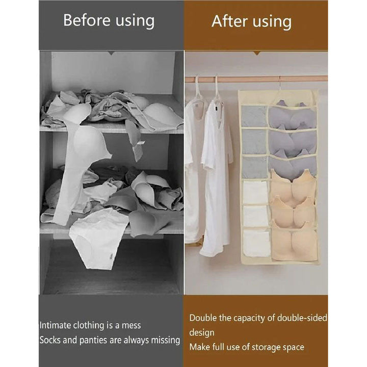 Viskana Dual Sided Wall Shelf Wardrobe Storage Bags