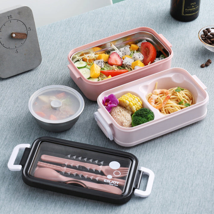 Portable Three Stackable Lunch Box Viskana
