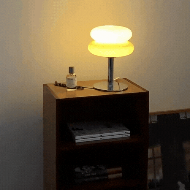 Viskana Elegant Macaron Glass Table Lamp with USB - 3 Light Colors
