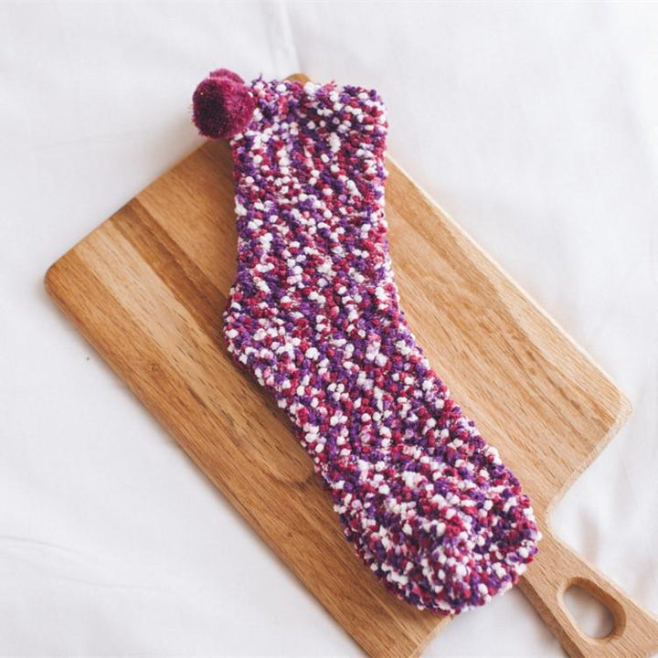 Viskana Coral Fleece Cupcake Socks