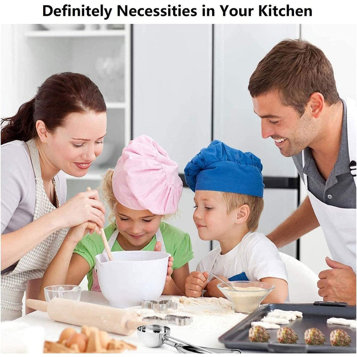 Viskana 3-Piece Set: Stainless Steel Cookie Scooper with Trigger