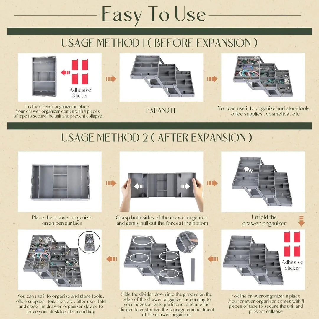 Viskana 3-tier Smart Drawer Organizer – Makes optimal use of storage space