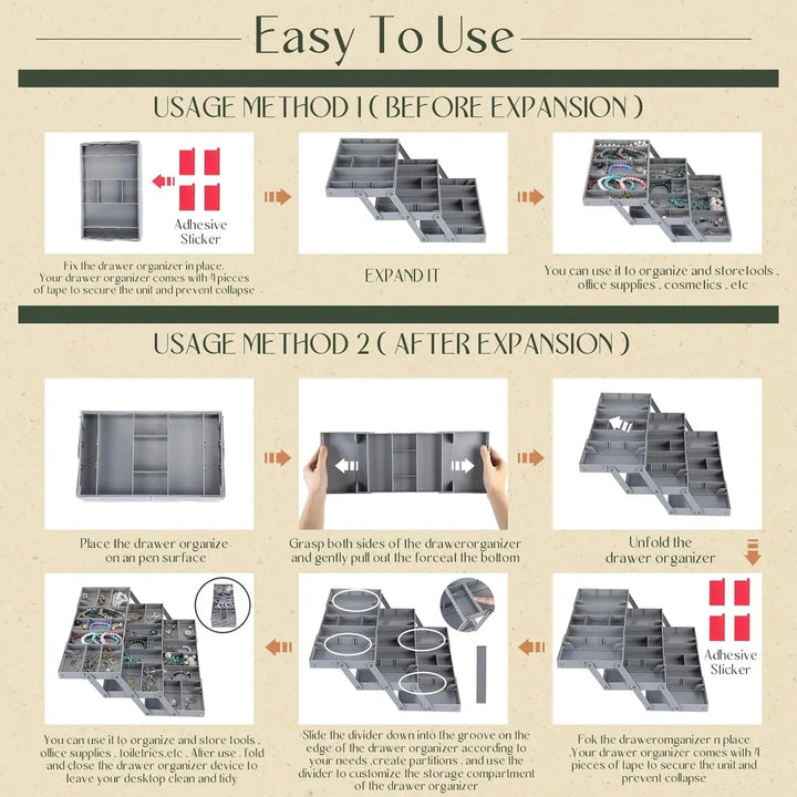 Viskana 3-tier Smart Drawer Organizer – Makes optimal use of storage space