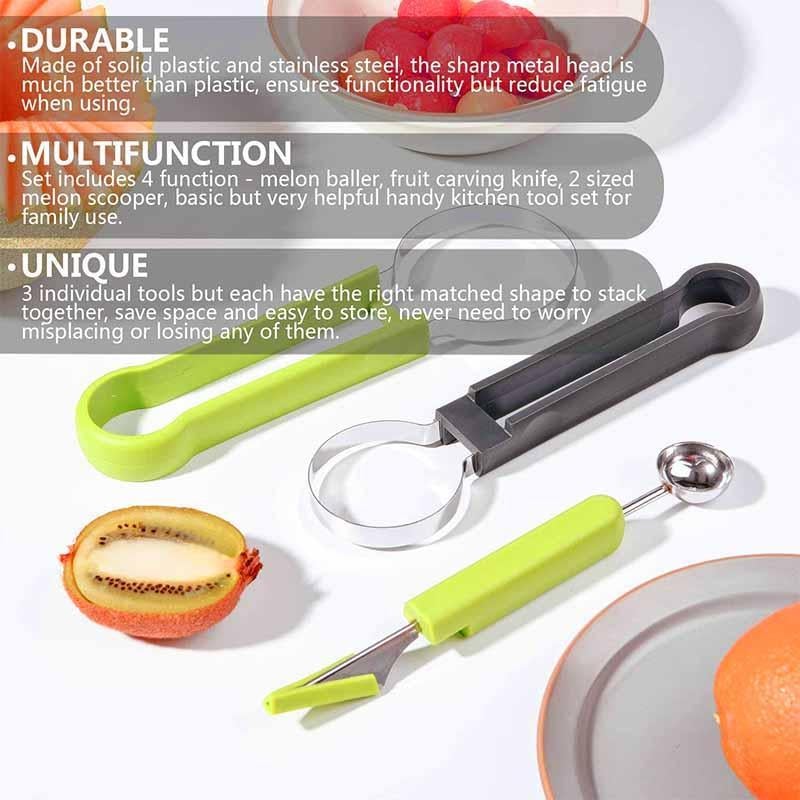 Viskana 4 in 1 Stainless Steel Fruit Tool Set