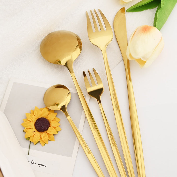 30Pcs Dinnerware Set Flatware Cutlery Set Stainless Steel Tableware Viskana