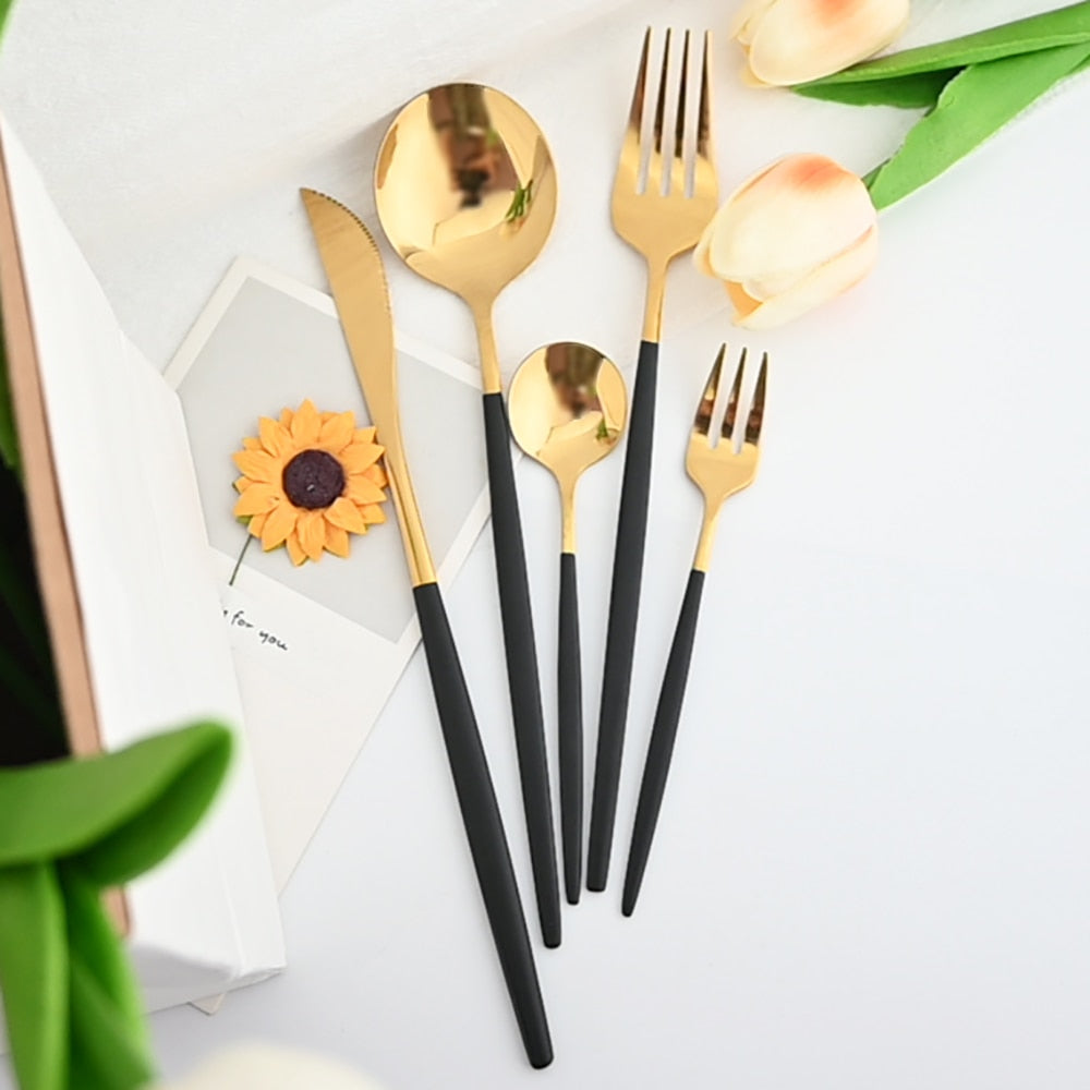 30Pcs Dinnerware Set Flatware Cutlery Set Stainless Steel Tableware Viskana