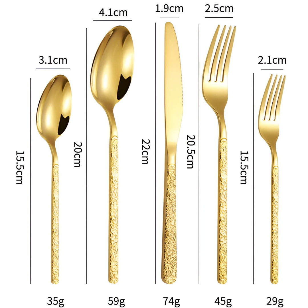 Viskana 30-Piece Luxury Golden Cutlery Set