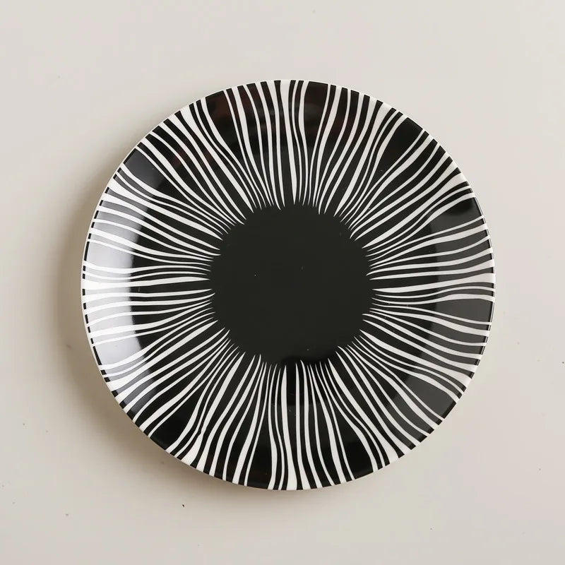 Viskana Geometric Pattern Ceramic Dinner Plate Set