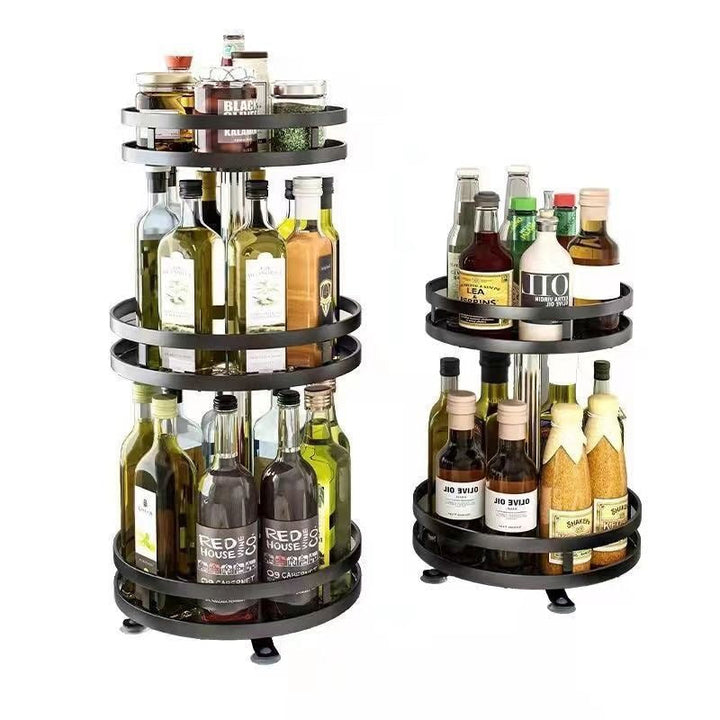 Rotatable 360-degree kitchen storage rack seasoning storage rack storage box oil salt sauce vinegar seasoning jar rack