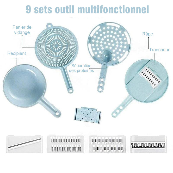 9 Pieces-Multifunctional Vegetable Slicer | Viskana