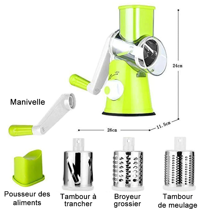 3-in-1 rotary cheese grater vegetable slicer | Viskana