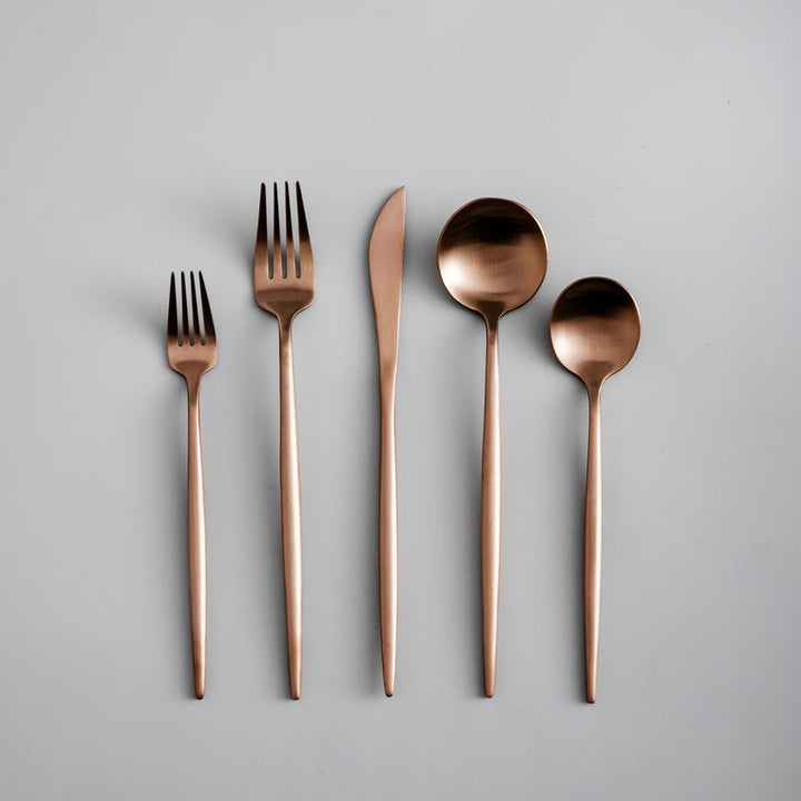 Viskana Minimalist Luxury Cutlery Set – 20 pieces, Titanium & Stainless Steel