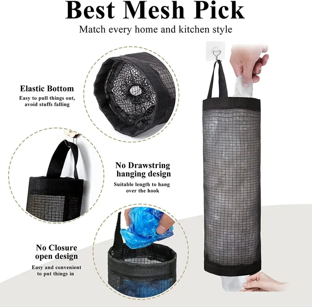 Viskana Hanging Pocket Organizer – Breathable Mesh for Storing Kitchen Bags and Fruits/Veggies
