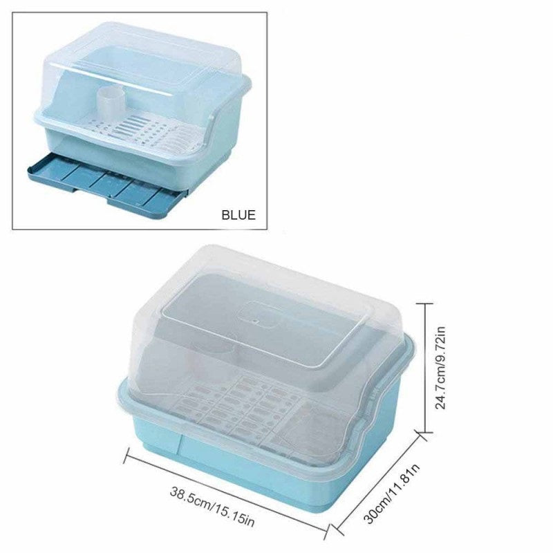 Dish Rack Covered With Drainage Tray Viskana
