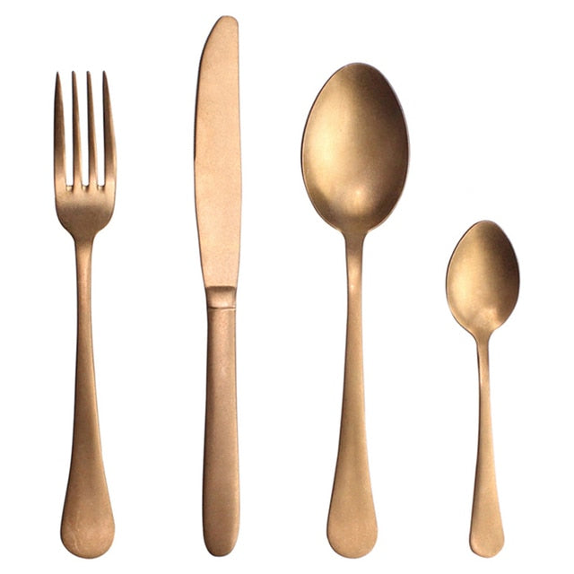 4 in 1 Set Delicate Dinnerware For Home Stainless Steel Cutlery Set Viskana