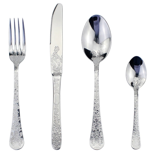 4 in 1 Set Delicate Dinnerware For Home Stainless Steel Cutlery Set Viskana